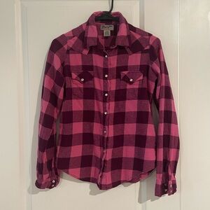 Wrangler Pink and Purple Plaid Shirt